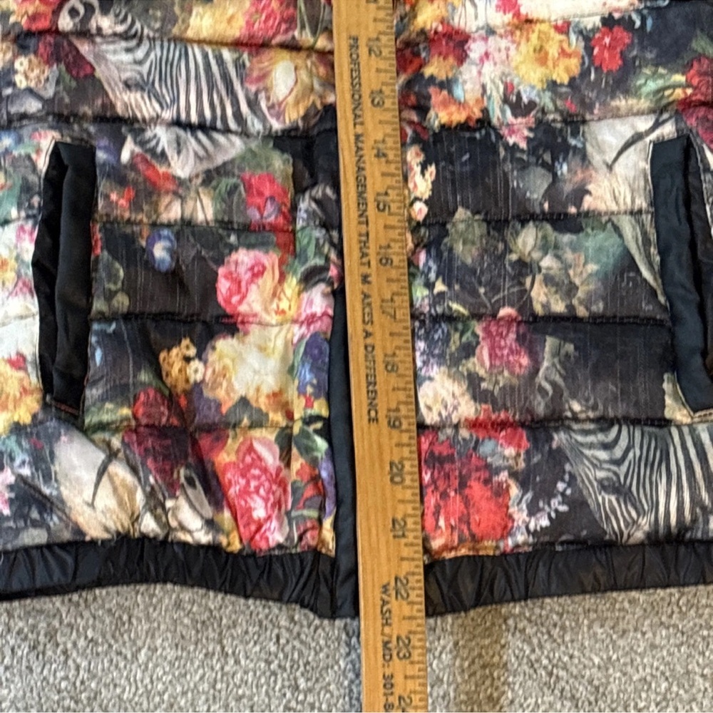 YIBUDAOWEI Fashion Couture Faux Leather streetwear Floral Puffer Coat  SZ 2P - Picture 7 of 17
